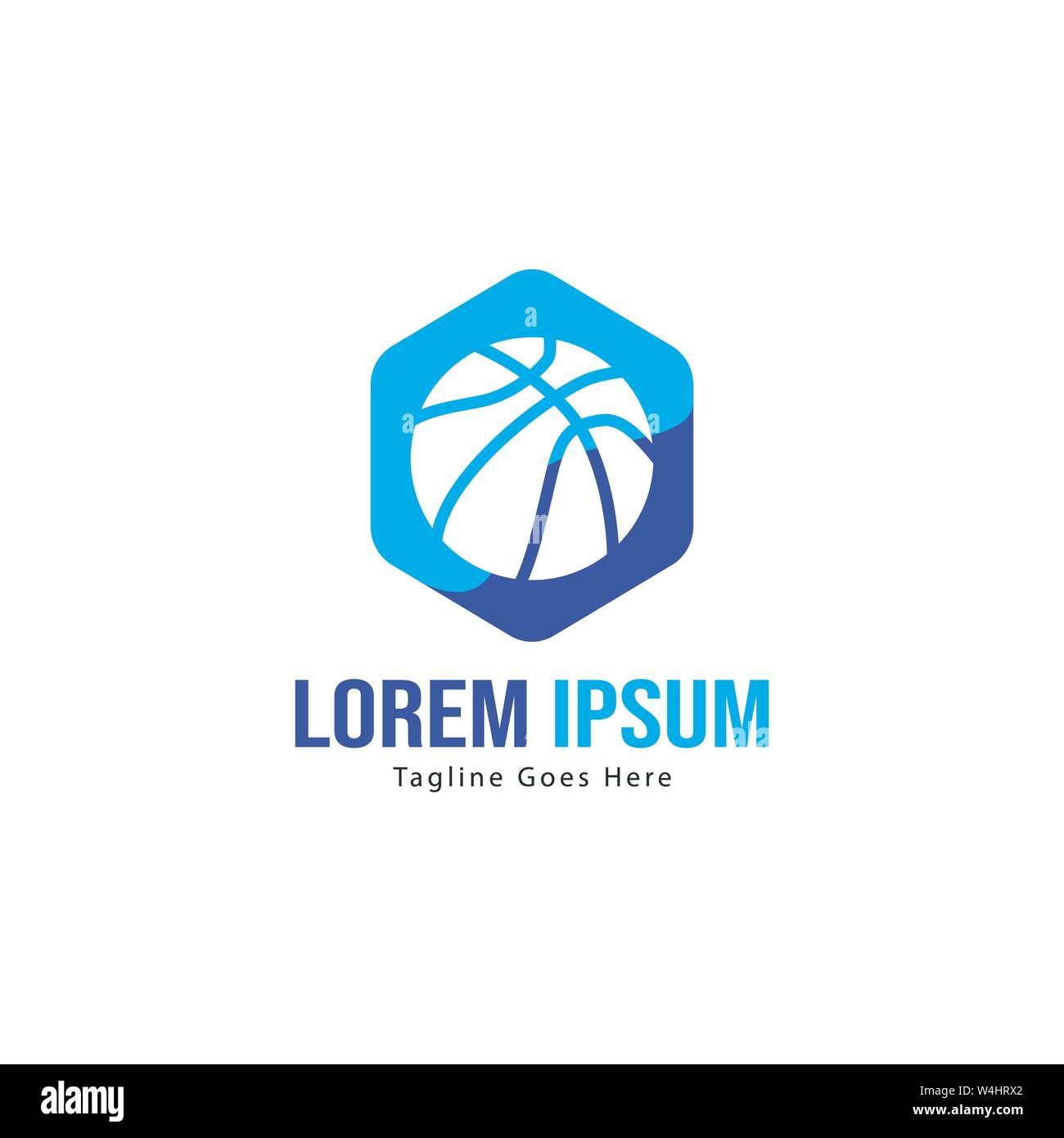 Template design logo Basket-ball. Basket-ball moderne minimaliste avec logo vecteur Conception du châssis Illustration de Vecteur