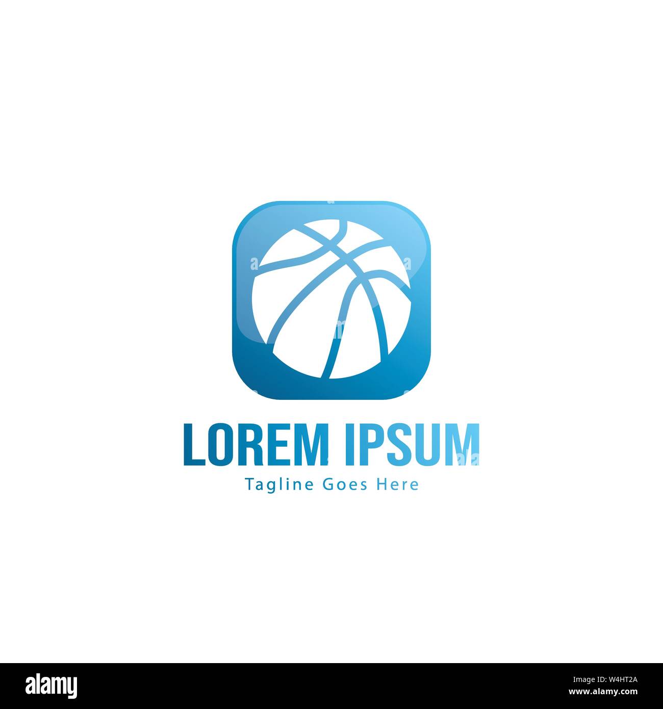 Template design logo Basket-ball. Basket-ball moderne minimaliste avec logo vecteur Conception du châssis Illustration de Vecteur