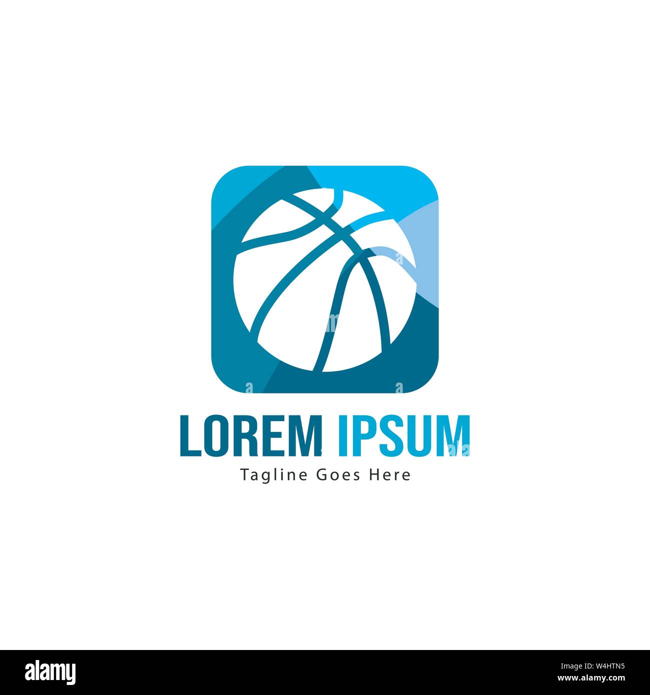 Template design logo Basket-ball. Basket-ball moderne minimaliste avec logo vecteur Conception du châssis Illustration de Vecteur