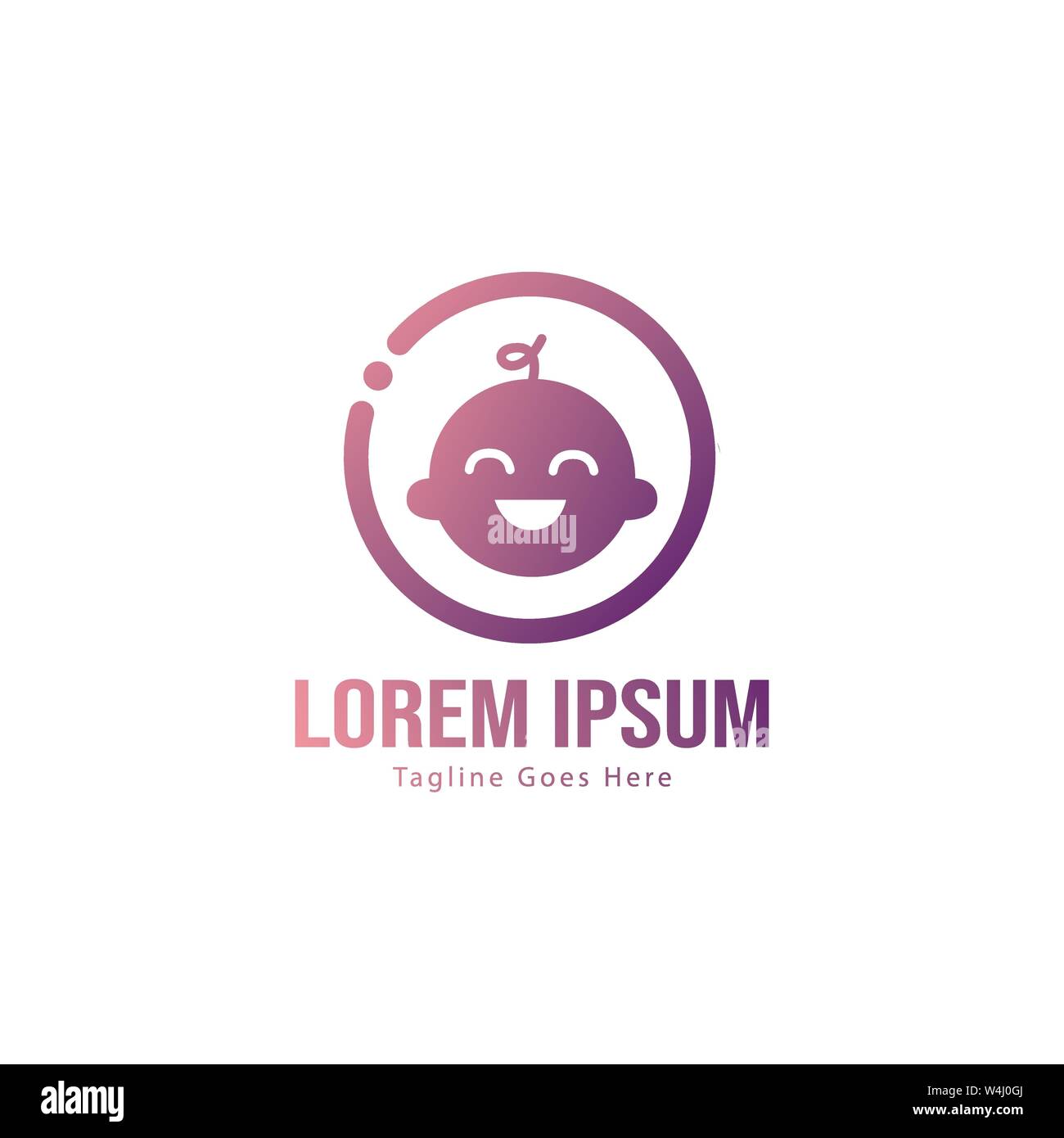 Logo bébé modèle de conception. Logo bébé moderne minimaliste avec vecteur Conception du châssis Illustration de Vecteur