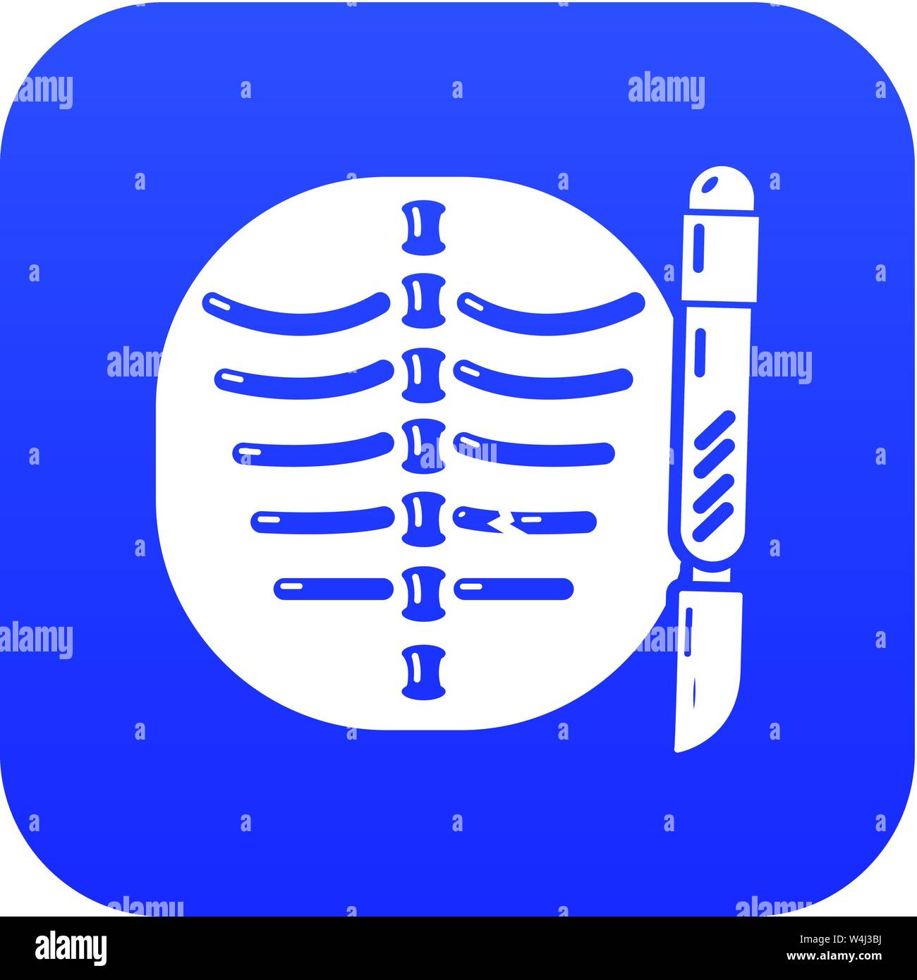 Xray de rib, icône de style simple. Illustration de Vecteur