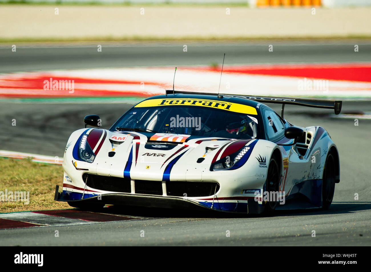 Circuit de Catalunya, Barcelone, Espagne. 23 juillet, 2019. Le Prologue FIA World Endurance Championship ; la Ferrari 488 GTE EVO de Motoaki Ishikawa, Oliver beretta et Edward Cheever en action : Action Crédit Plus Sport/Alamy Live News Banque D'Images