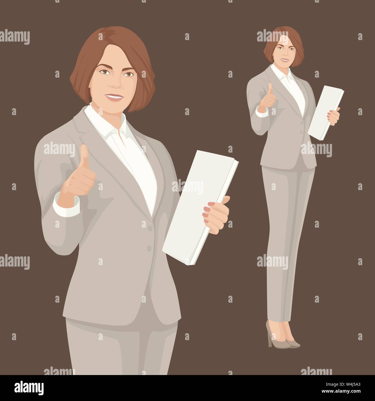 Peuples autochtones. Business Woman smiling. Les personnes réussies. Personne adulte. Vector Illustration. Illustration de Vecteur