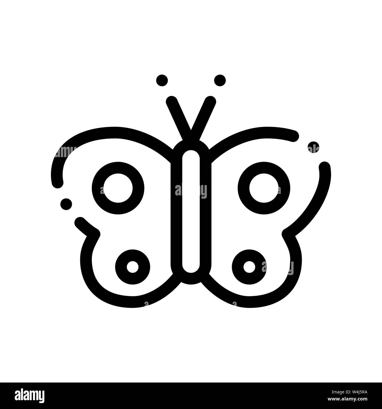 Papillon dessin vectoriel signe l'icône de la ligne mince Illustration de Vecteur