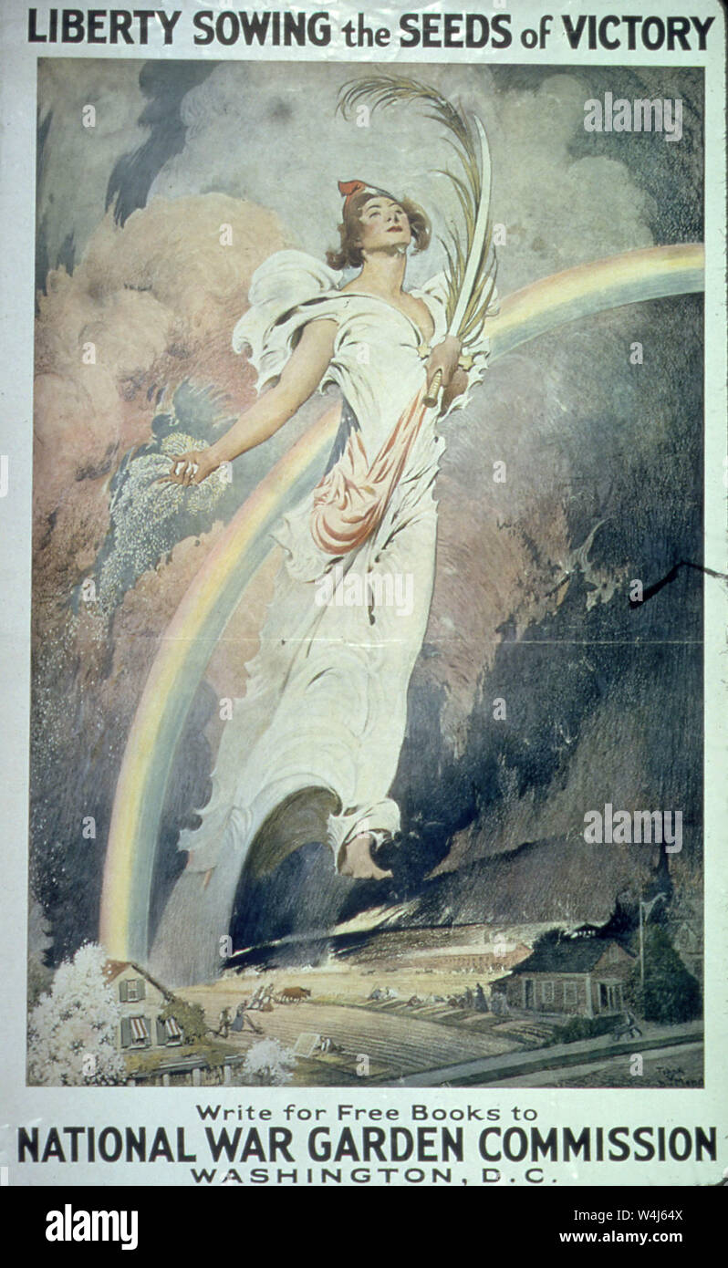L'affiche de la guerre, de la liberté de semer les graines de la victoire. Pour écrire des livres gratuitement à la guerre nationale, Commission jardin 1918 Banque D'Images L'affiche de la guerre, de la liberté de semer les graines de la victoire. Pour écrire des livres gratuitement à la guerre nationale, Commission jardin 1918 Banque D'Images