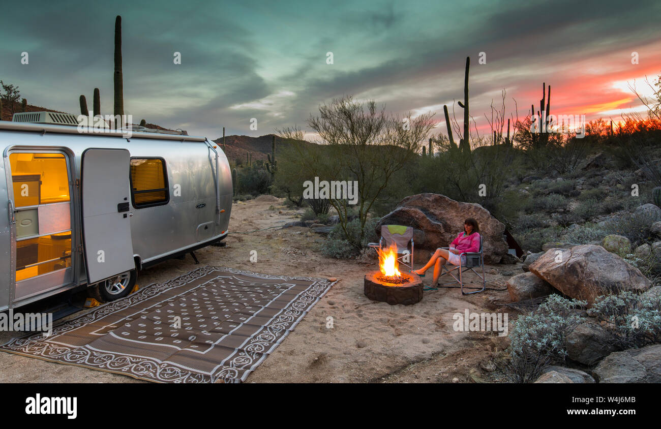 Airstream, Marana, près de Tucson, en Arizona. Banque D'Images