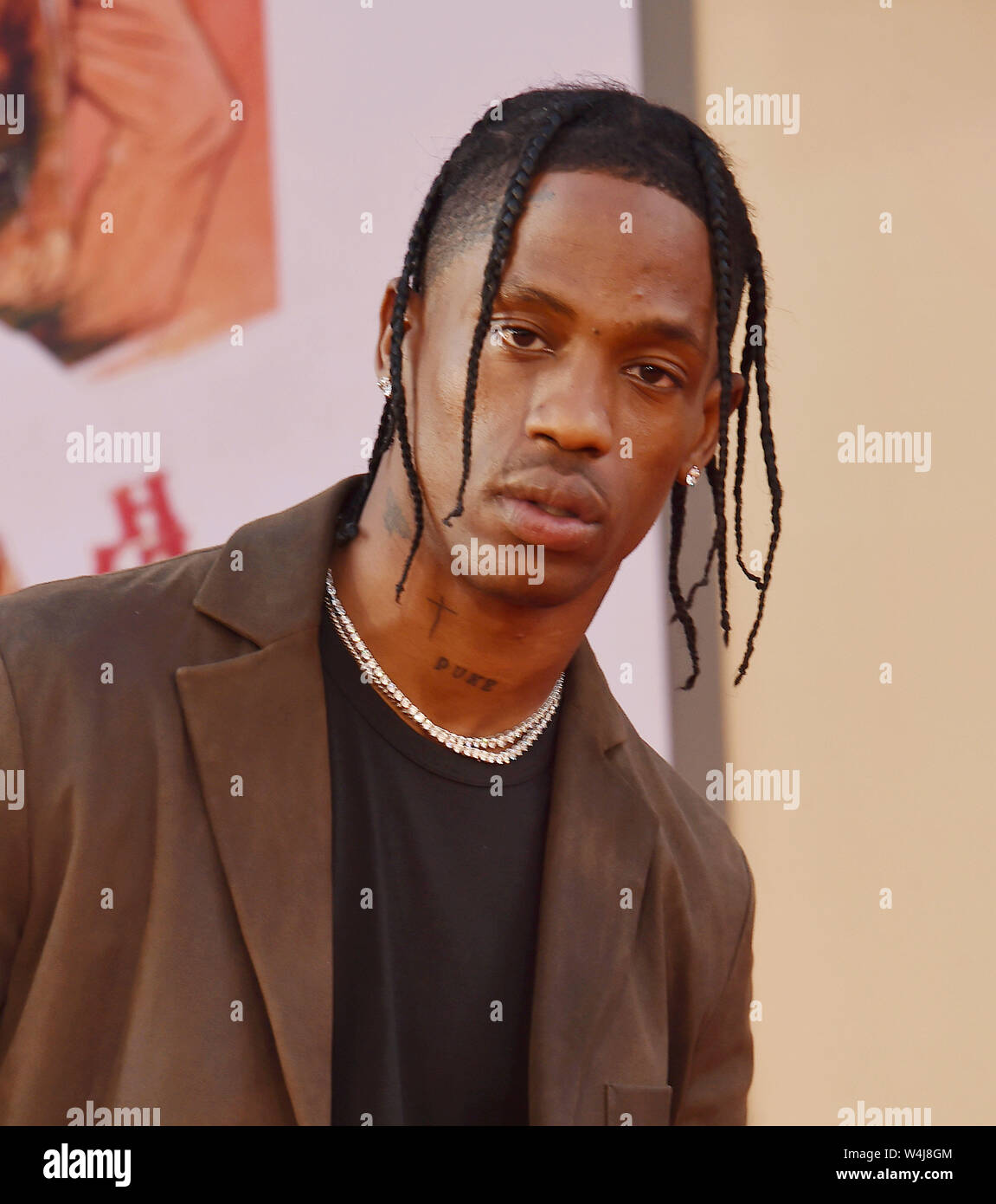 HOLLYWOOD, CA - le 22 juillet : Travis Scott assiste à la Sony Pictures' 'Il était une fois...à Hollywood' Los Angeles Premiere au théâtre chinois de Grauman le 22 juillet 2019 à Hollywood, Californie. Banque D'Images