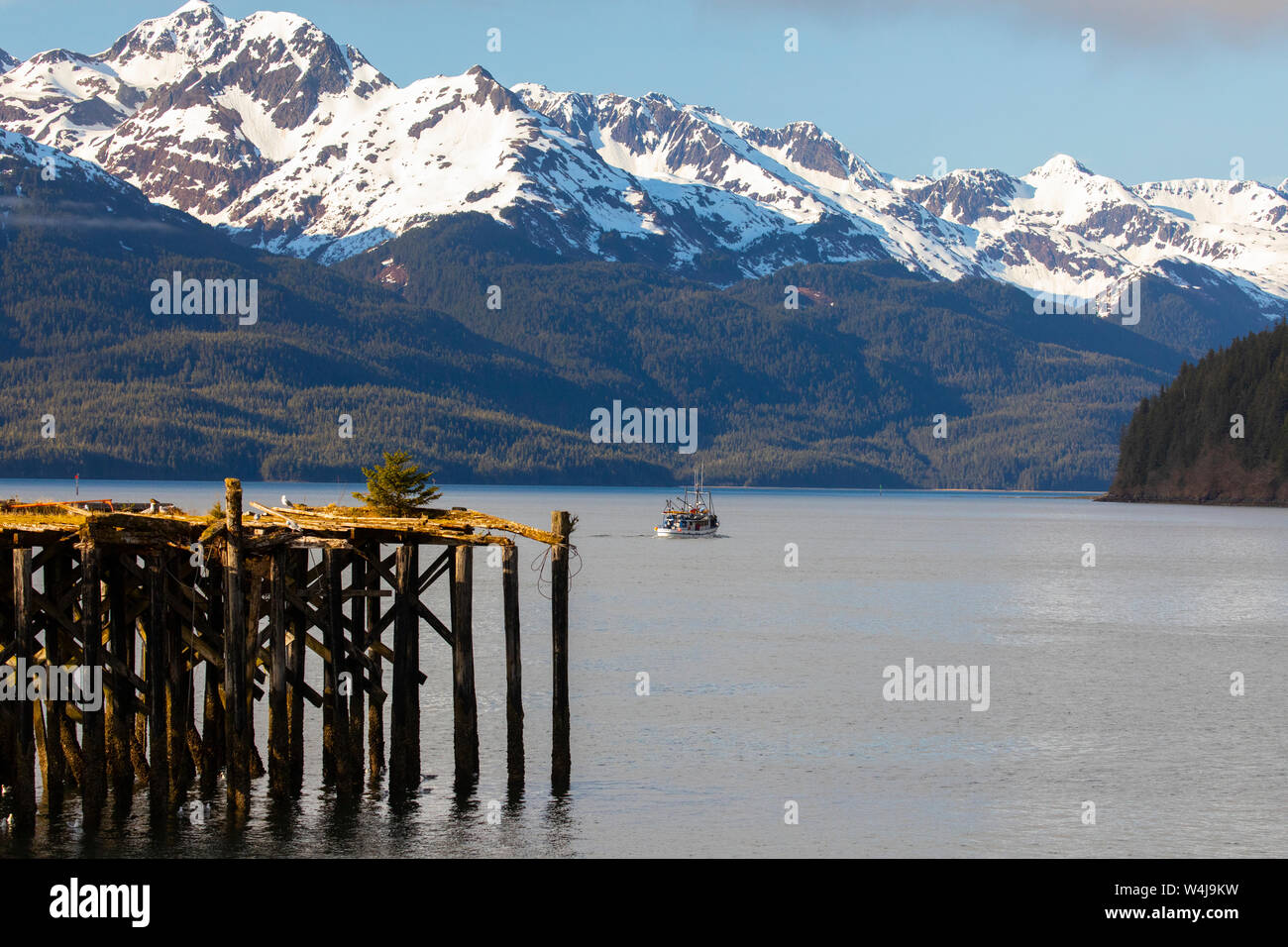 Delta de la rivière Copper, la Forêt Nationale de Chugach, Cordova, en Alaska. Banque D'Images