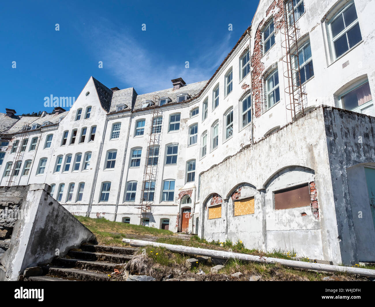 Harastölen sanatorium, au-dessus du village au lustre Lustrafjord, une branche de l'Sogn, utilisé pour les personnes souffrant de tuberculose jusqu'au milieu de Banque D'Images