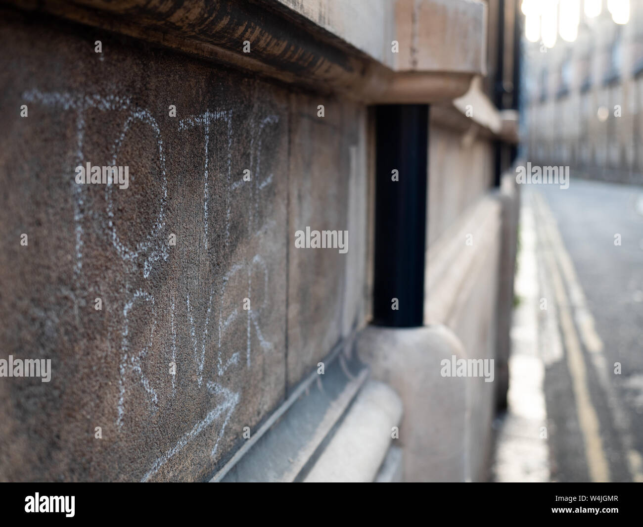 Un signe d'intérêt local et manuscrite indiquant à la rivière cam à Cambridge, en Angleterre, Royaume-Uni Banque D'Images