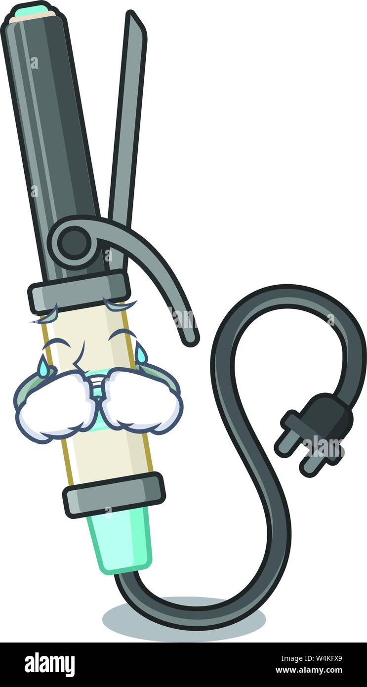 Fer à friser de pleurer la forme cartoon vector illustration Illustration de Vecteur