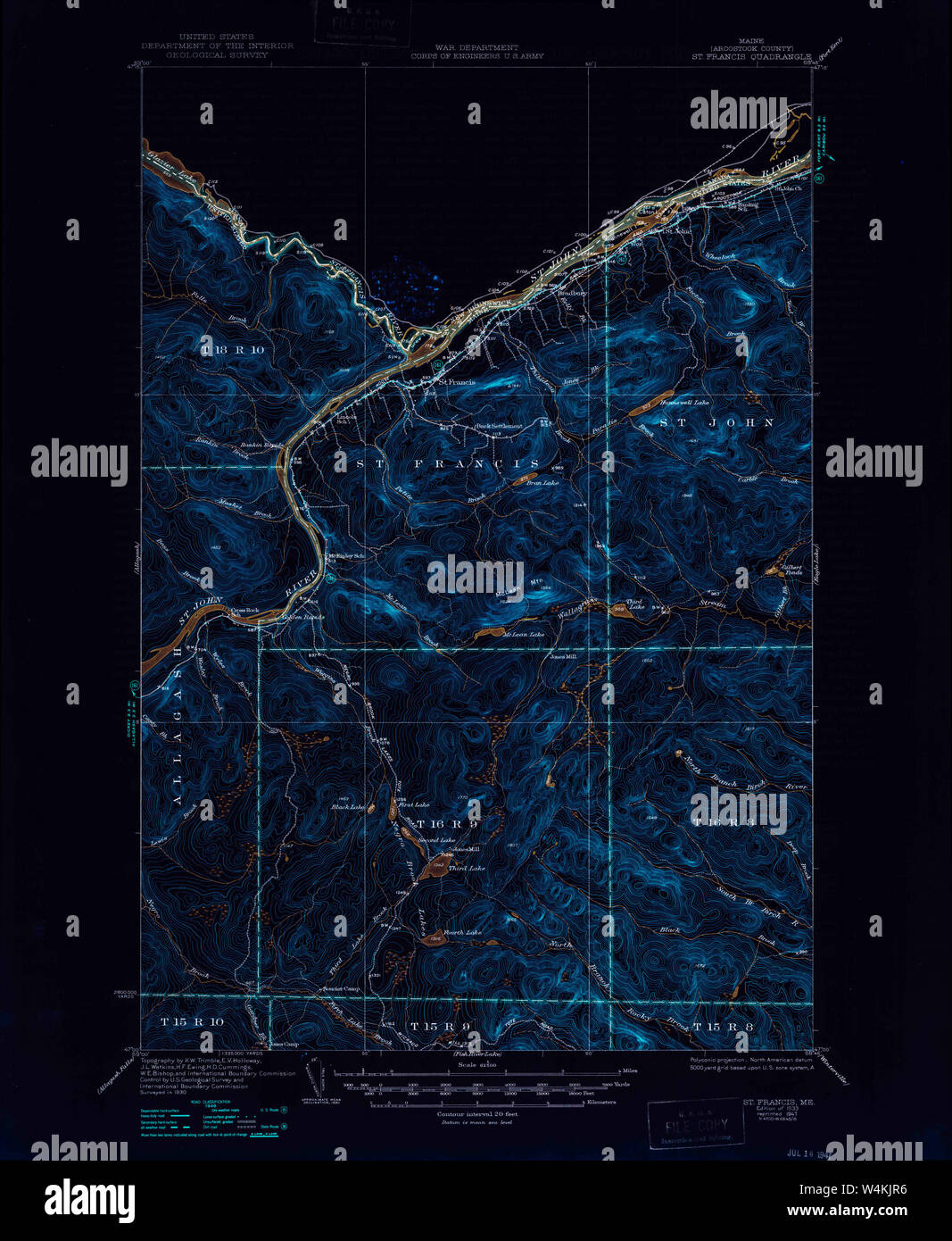 Carte de st francis maine Banque de photographies et d’images à haute
