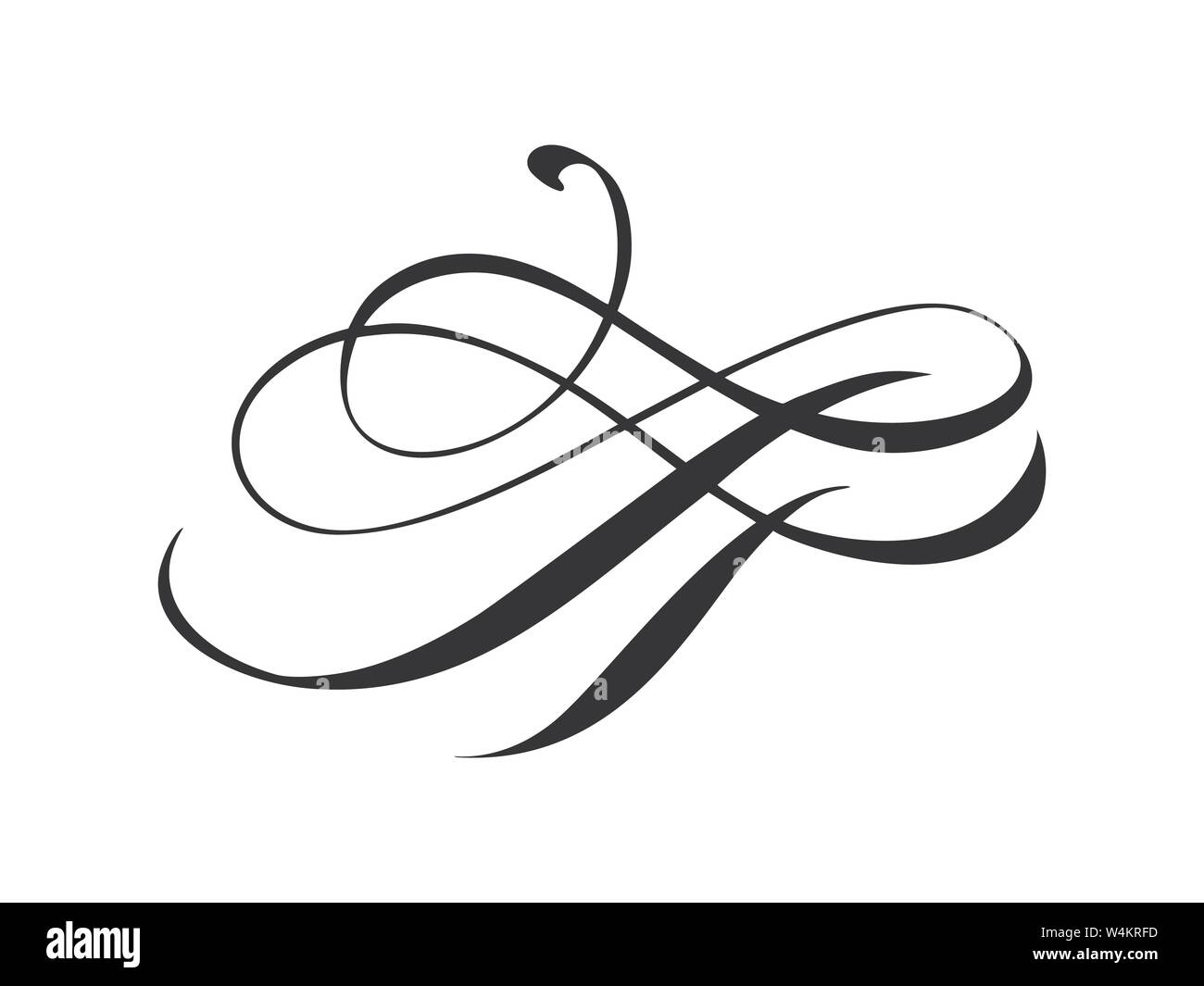 S'épanouir, calligraphiques swirl Vintage vector design ornement du diviseur. L'illustration de livre, carte de vœux, d'invitation de mariage, Saint Valentin Illustration de Vecteur