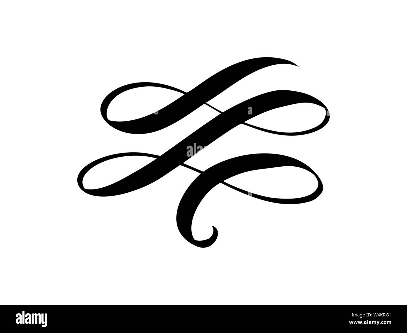 S'épanouir, calligraphiques swirl Vintage vector design ornement du diviseur. L'illustration de livre, carte de vœux, d'invitation de mariage, Saint Valentin Illustration de Vecteur