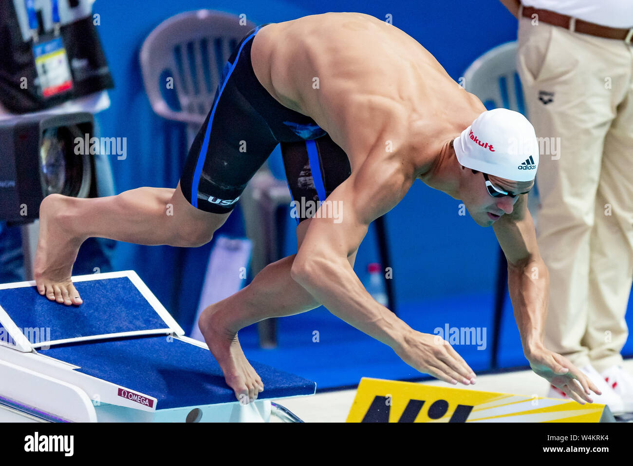 23 juillet 2019 Gwangju, Corée du Sud 18e Championnats du monde de la FINA 23-07-2019: Zwemmen: WK 2019: Gwangju ANDREW Michael USA Etats-Unis Gwangju Corée du Sud 23/07/2019 natation Homme de 50m BreastStroke préliminaire 18e Championnats du monde de la FINA Aquatics Centre universitaire de Nambu Banque D'Images