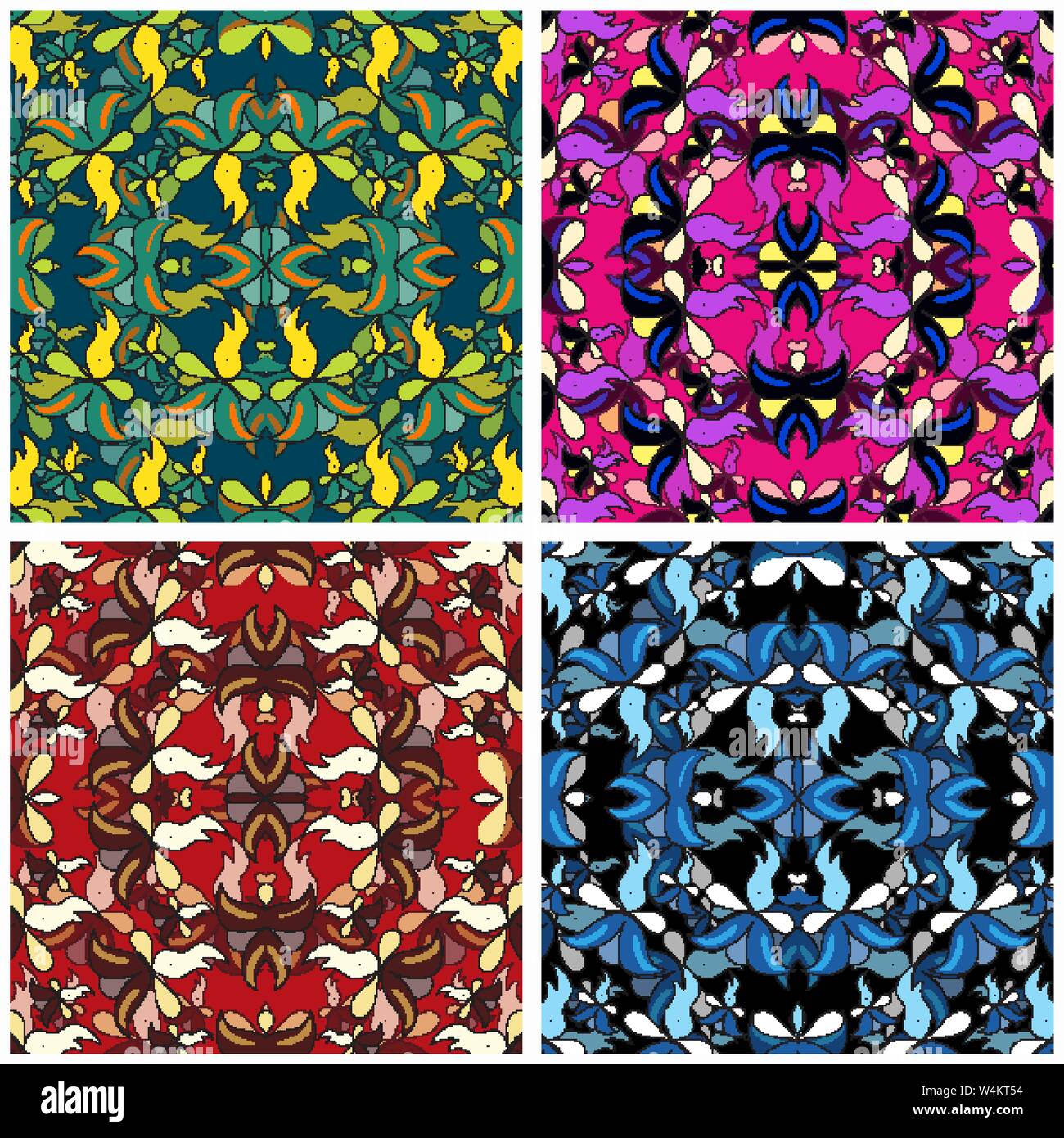 Belles fleurs collection pattern vector illustration Illustration de Vecteur