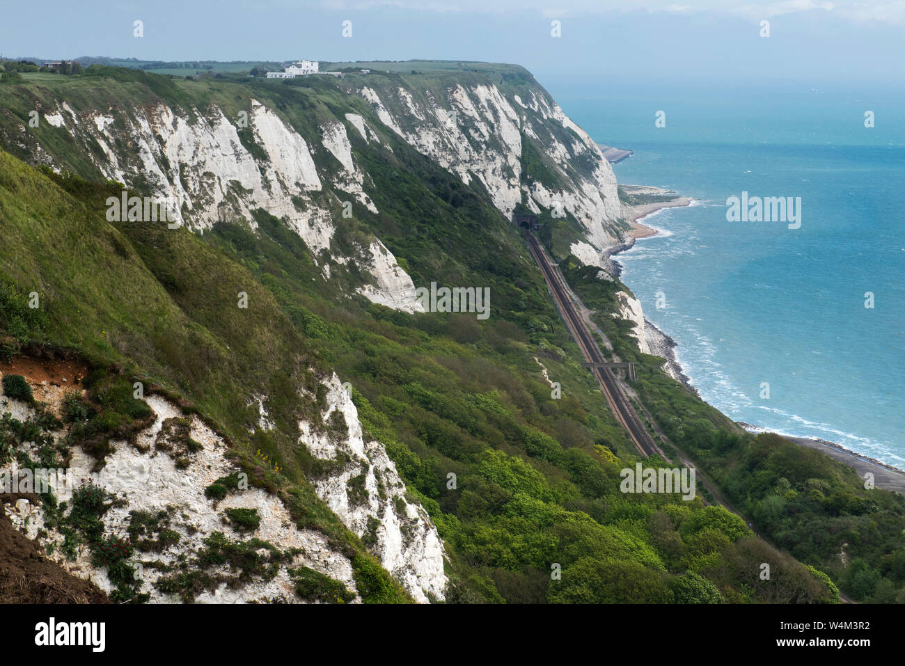 Capel-le-Fern, Kent UK, falaises blanches de Douvres, Banque D'Images