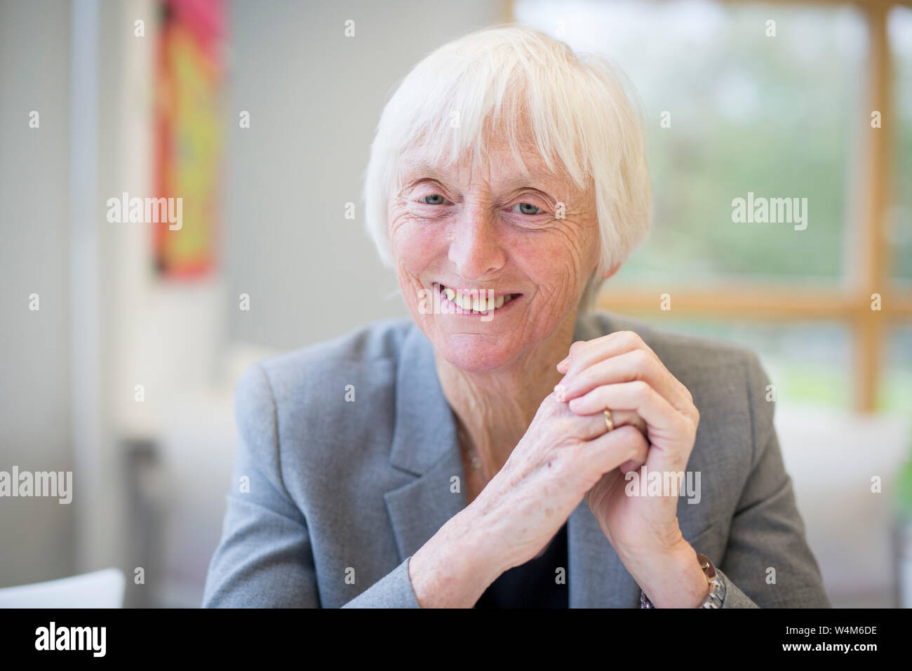 Baroness Sue Campbell, chef de femmes football au niveau de l'Autorité. Banque D'Images