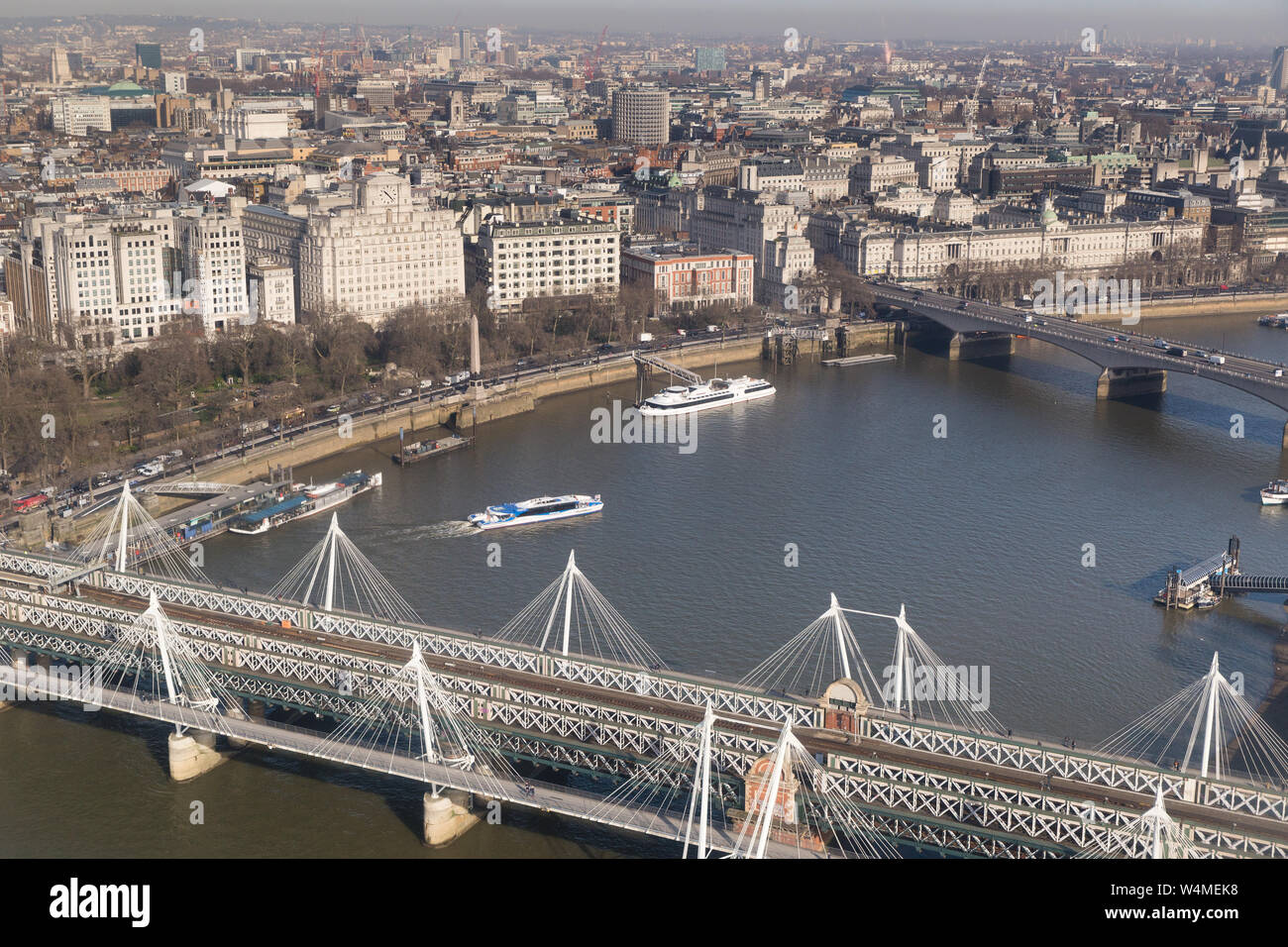 L'Hôtel Savoy, Northbank et Somerset House, la Tamise Banque D'Images