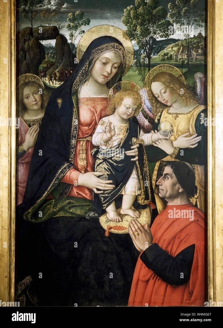 Italie Marche San Severino Marche - Pinacoteca Comunale 'P. Tacchi Venturi' - Pinturicchio 'Madonna della Pace e L'Eterno" Banque D'Images