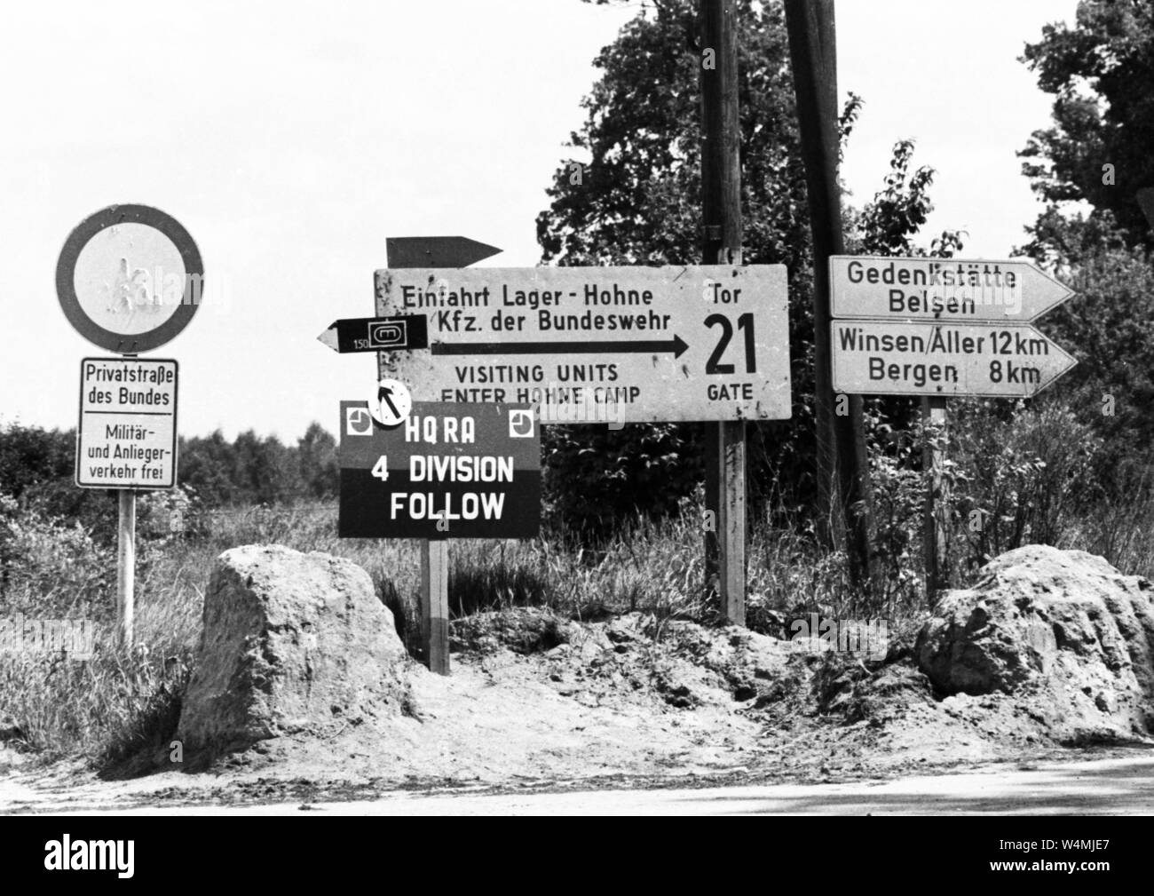 De grandes parties de l'Lueneburger Heide ont été endommagés par les manœuvres de l'OTAN - ici par l'armée britannique sur le 5.6.1973 à Bergen-Hohne. Dans le monde d'utilisation | Banque D'Images