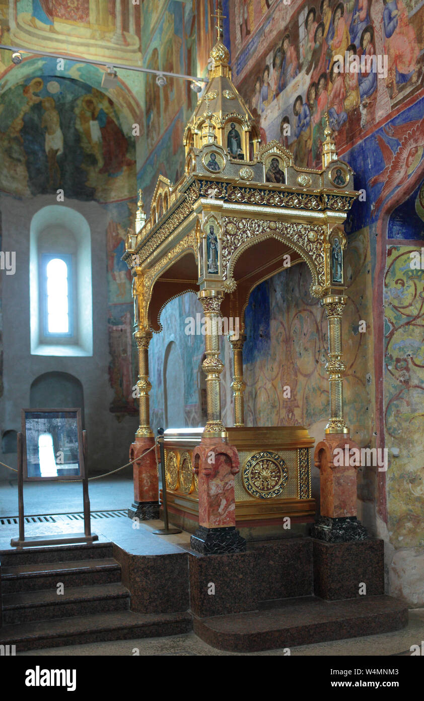 Intérieur de la cathédrale de la Transfiguration du Sauveur dans le monastère de Notre Sauveur et Saint Euthymius, Suzdal, Russie Banque D'Images