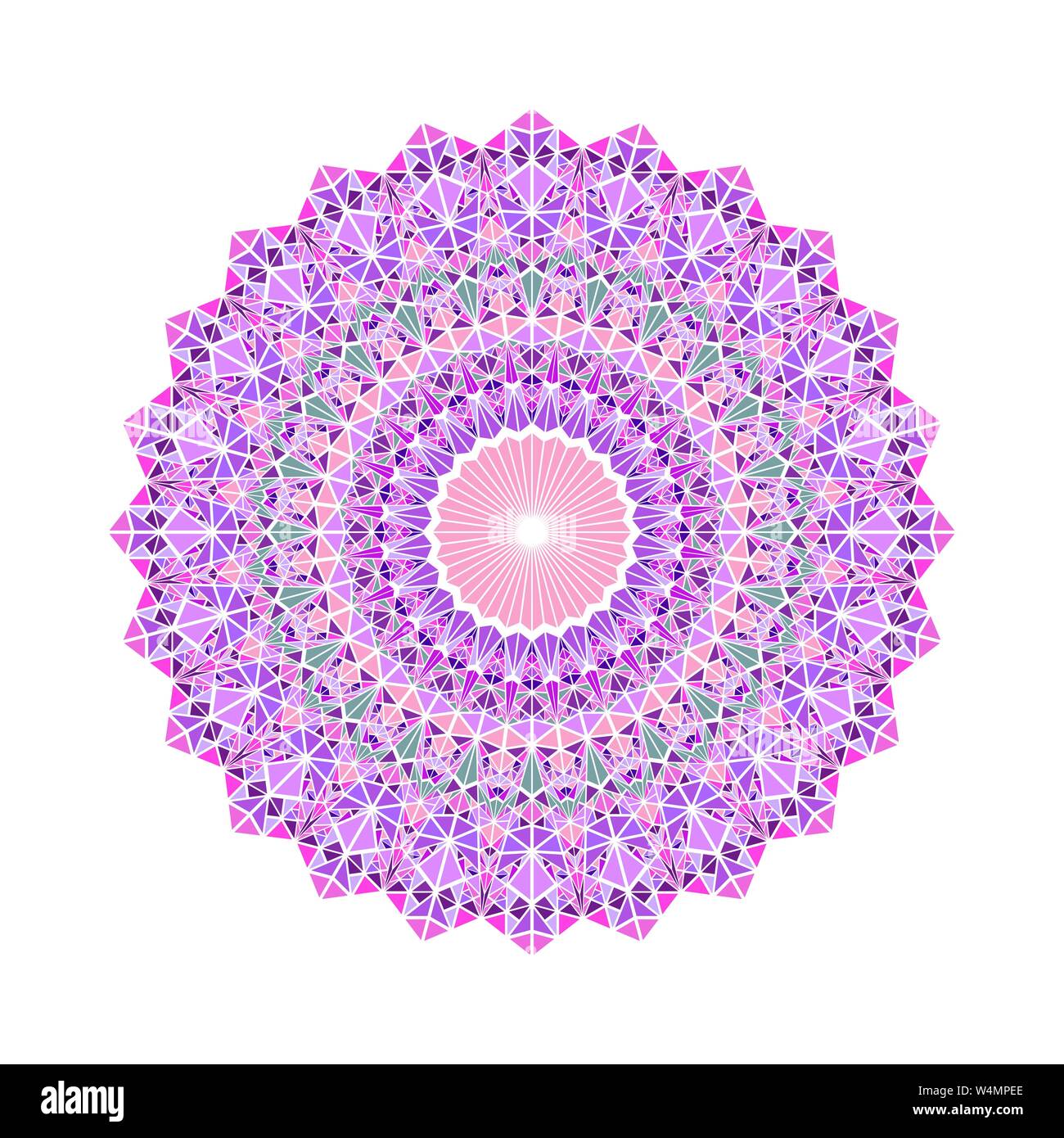 Triangle orné de carreaux colorés - mandala circulaire ornementales ronde résumé polygonale art vectoriel à partir de triangles en mosaïque Illustration de Vecteur