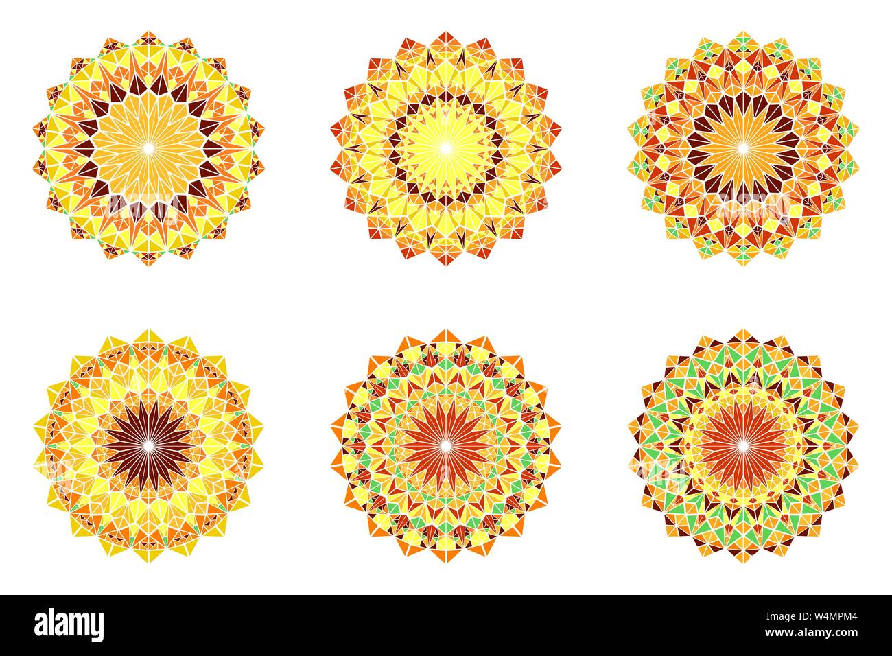 Triangle logo géométrique mosaïque jeu ornementale résumé vecteur polygonale ronde des éléments graphiques d'triangles Illustration de Vecteur