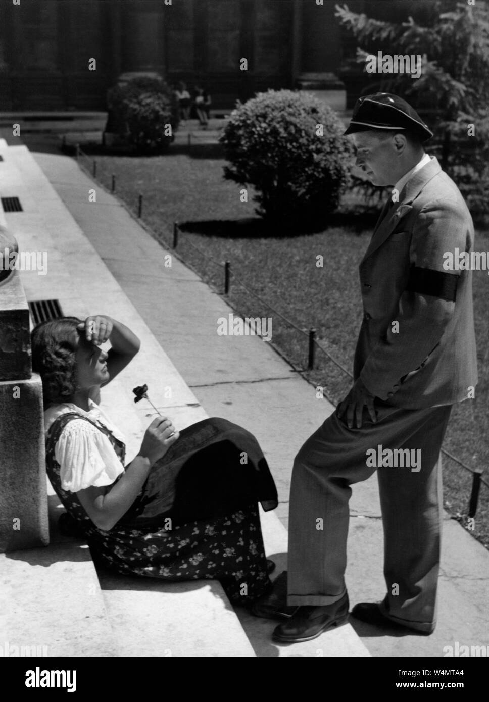 Dans le jardin d'une université en Autriche, 1930 Banque D'Images