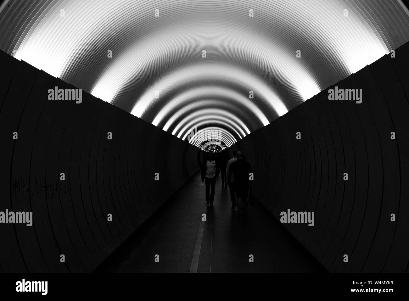 Noir et blanc du tunnel, Stockholm Banque D'Images