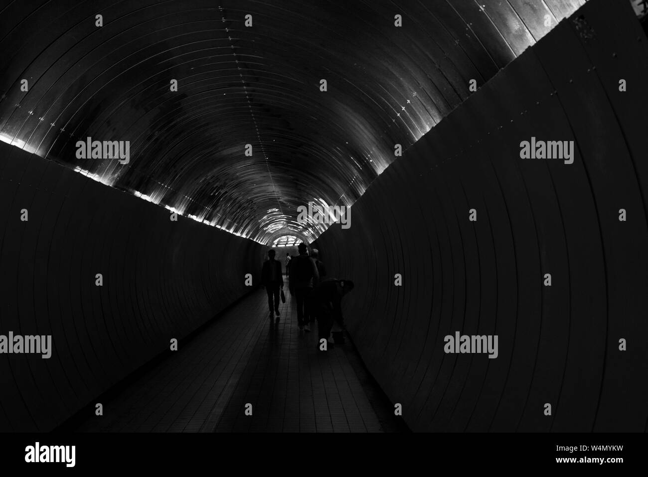 Noir et blanc du tunnel, Stockholm Banque D'Images