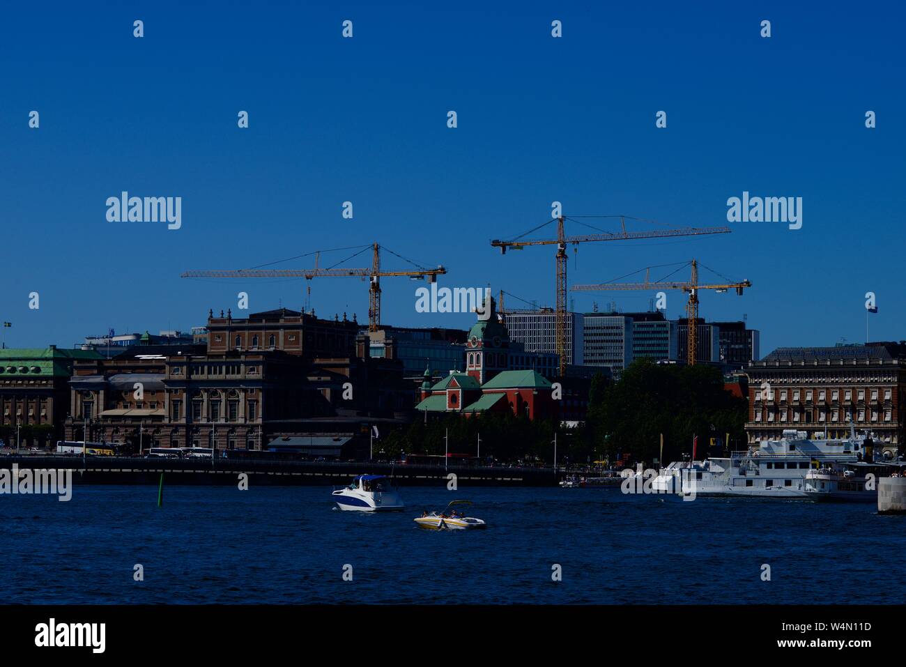 Paysage de construction au-dessus de Stockholm Banque D'Images