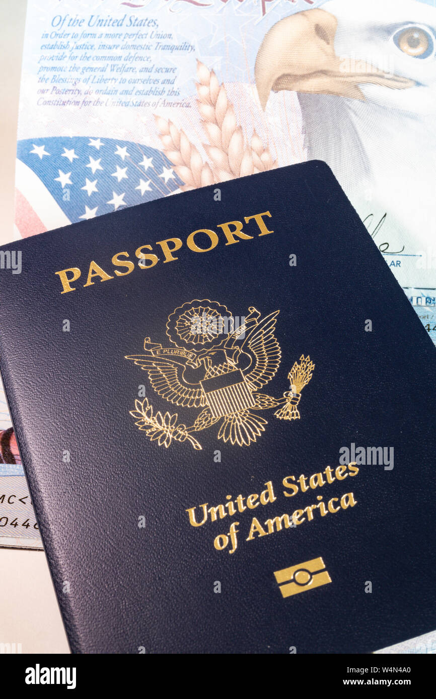 Passeport biométrique, USA US Banque D'Images