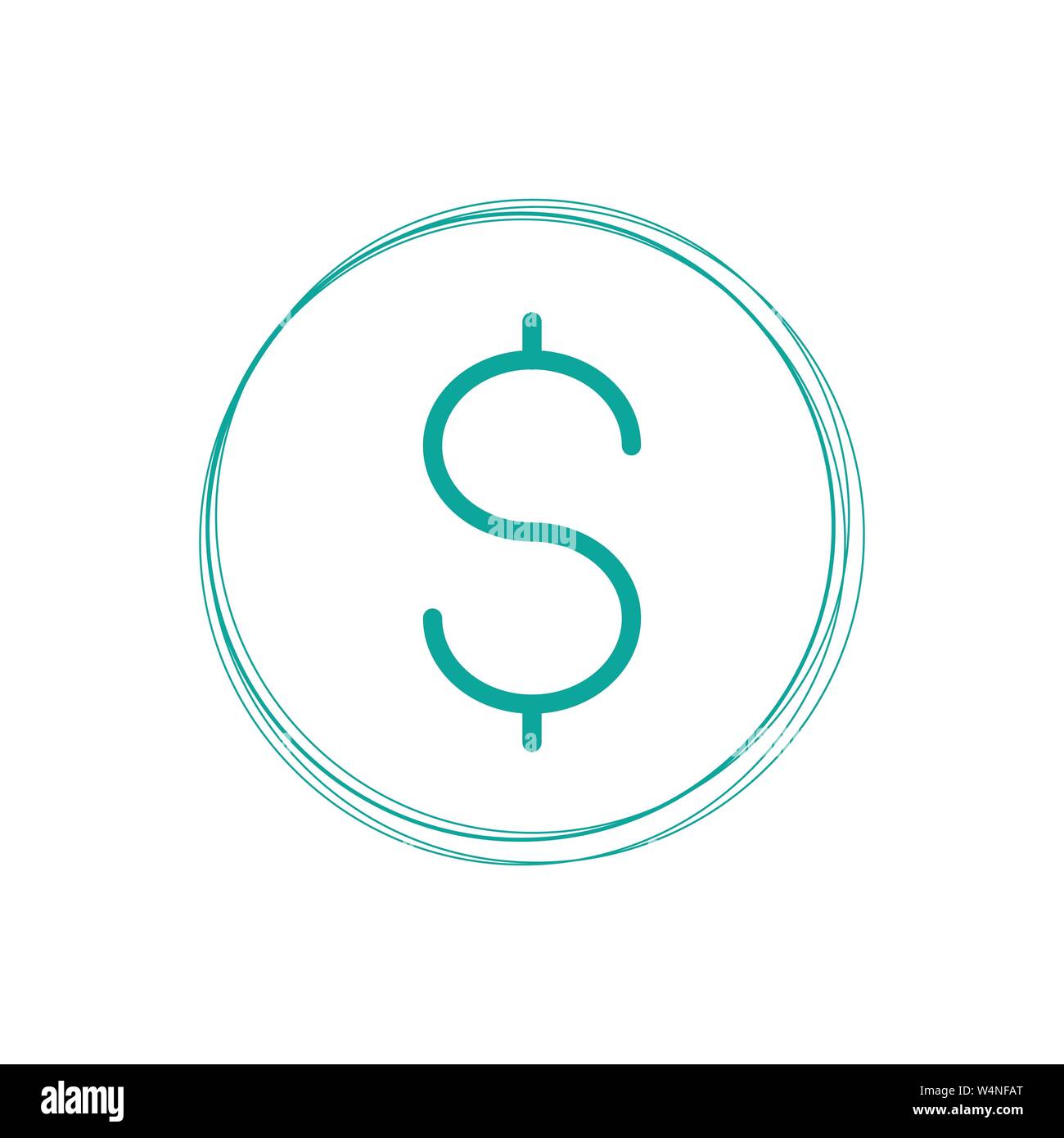 L'icône de signe de dollar en rond. L'entreprise Financement de concept. Vector illustration isolé sur blanc . Illustration de Vecteur