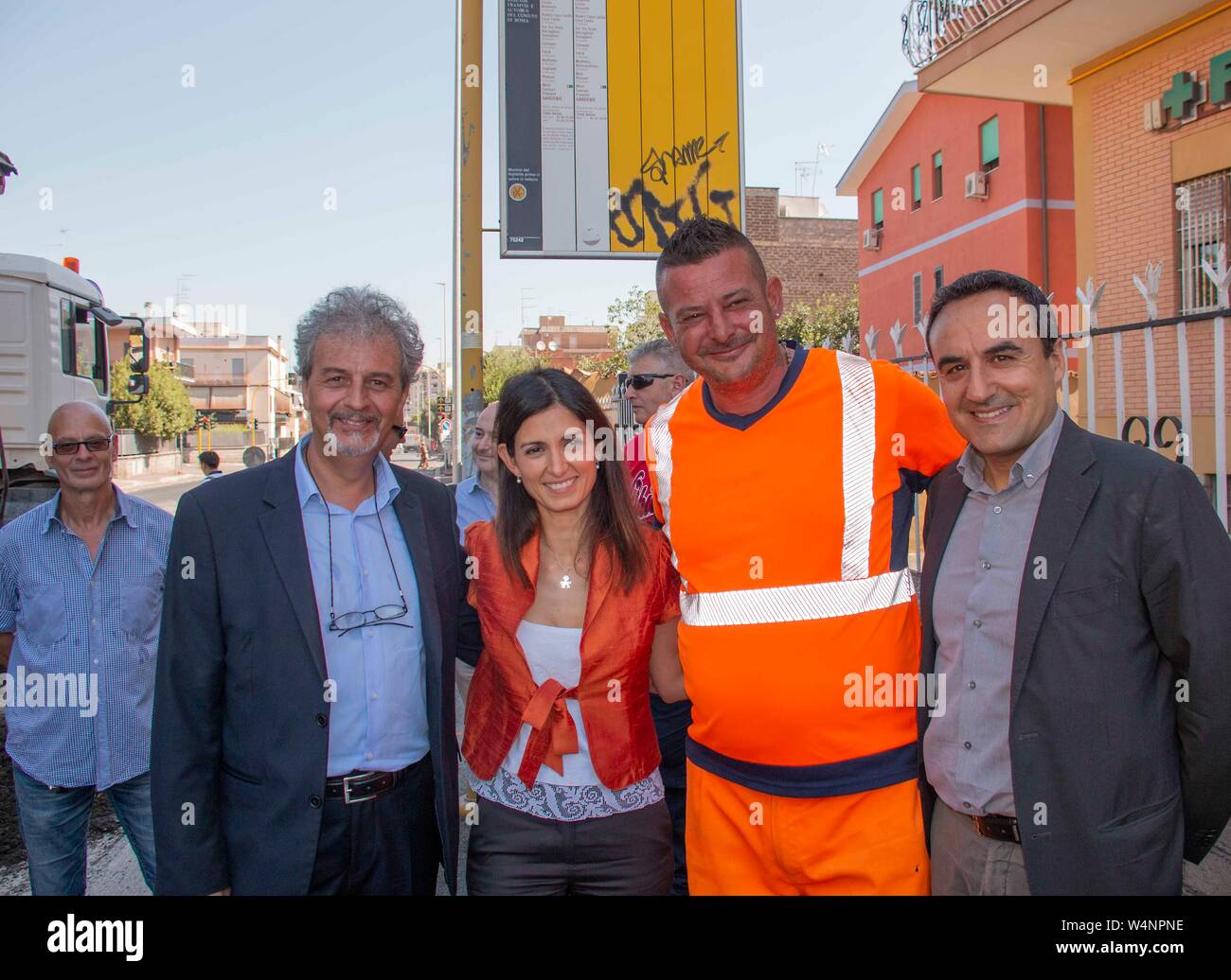 Roma , la Sindaca Virginia Raggi , visita , Via Walter Tobagi Banque D'Images