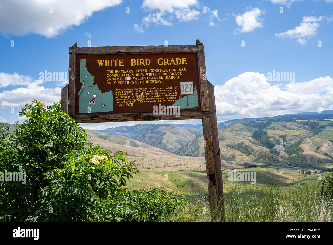 White Bird, Florida - 3 juillet 2019 : Signe de White Bird, La route de montagne historique près de l'ancienne route 95 US Banque D'Images