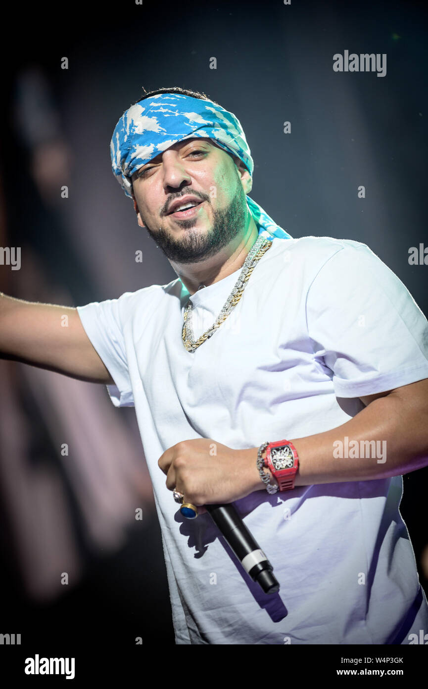 Juillet 23, 2019, Toronto, Ontario, Canada : le rappeur américain, chanteur , auteur-compositeur, producteur, entrepreneur, et de tenue de la FRENCH MONTANA effectue au stade de Budweiser à Toronto. (Crédit Image : © Igor Vidyashev/Zuma sur le fil) Banque D'Images