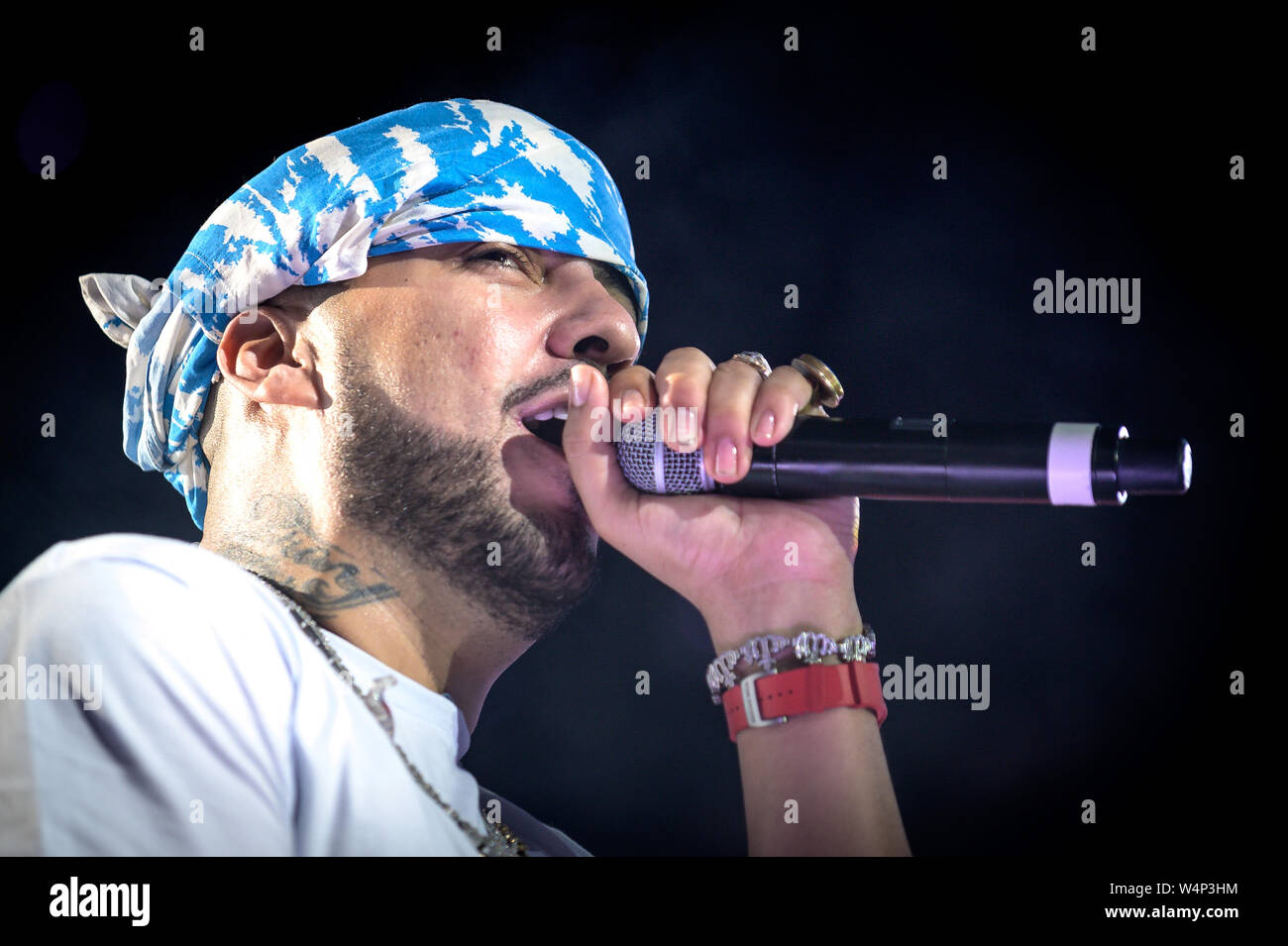 Juillet 23, 2019, Toronto, Ontario, Canada : le rappeur américain, chanteur , auteur-compositeur, producteur, entrepreneur, et de tenue de la FRENCH MONTANA effectue au stade de Budweiser à Toronto. (Crédit Image : © Igor Vidyashev/Zuma sur le fil) Banque D'Images