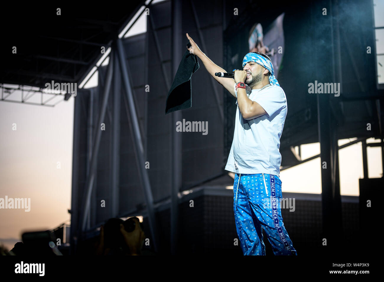 Juillet 23, 2019, Toronto, Ontario, Canada : le rappeur américain, chanteur , auteur-compositeur, producteur, entrepreneur, et de tenue de la FRENCH MONTANA effectue au stade de Budweiser à Toronto. (Crédit Image : © Igor Vidyashev/Zuma sur le fil) Banque D'Images