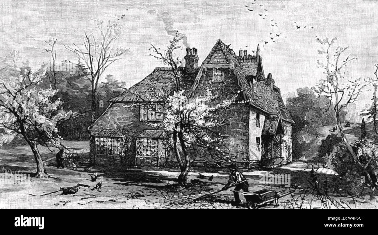 GEORGE ELIOT (1819-1880) sa maison à Brookbank, Shotter Mill, Surrey, vers 1880 Banque D'Images