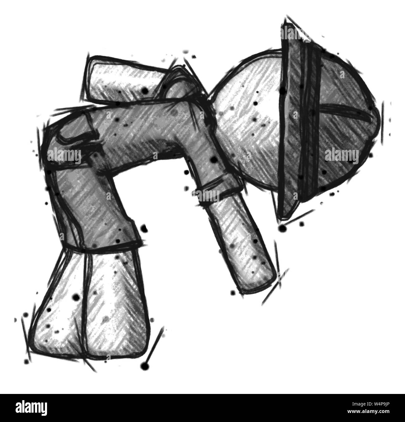 L'explorateur de dessin homme rangers ramasser quelque chose de plus tordu. Banque D'Images