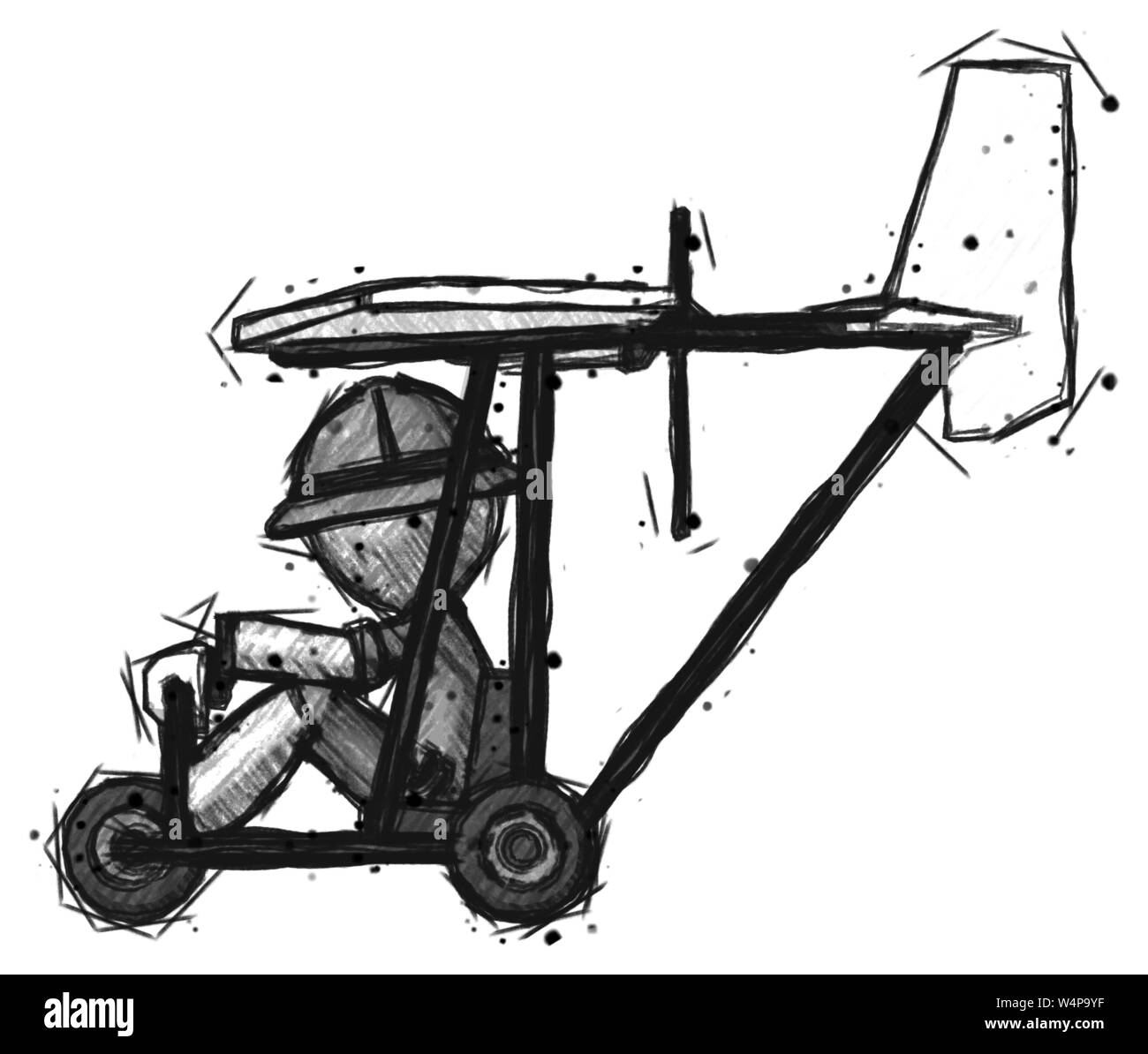 L'explorateur de dessin en avion ultraléger homme rangers Vue de côté. Banque D'Images L'explorateur de dessin en avion ultraléger homme rangers Vue de côté. Banque D'Images