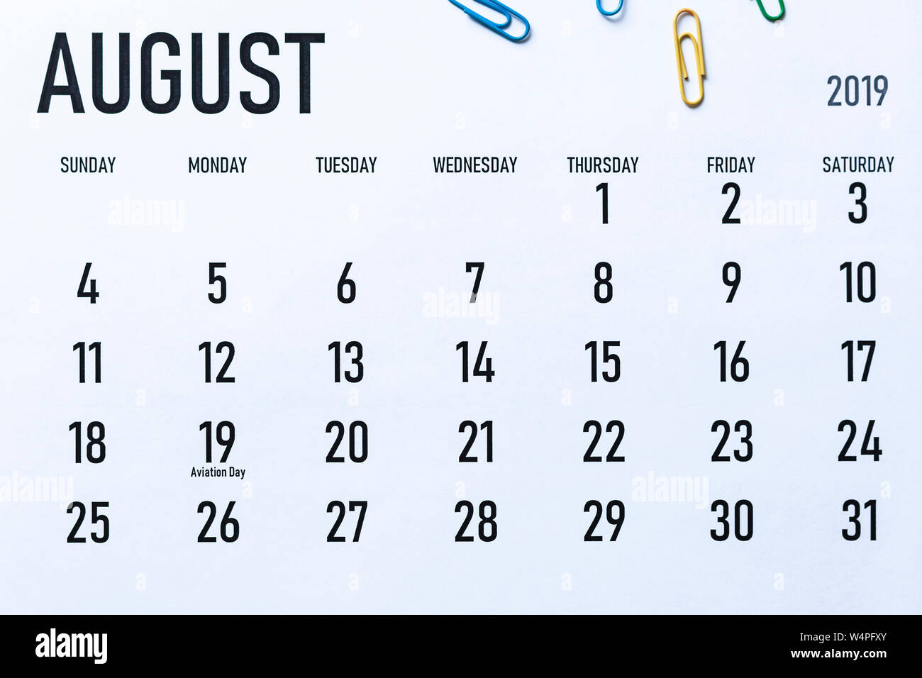 Simple 19 Year Calendar Week Banque D Image Et Photos Alamy