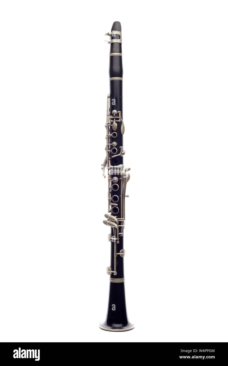 Clarinet woodwind instrument on black Banque de photographies et d'images à  haute résolution - Alamy