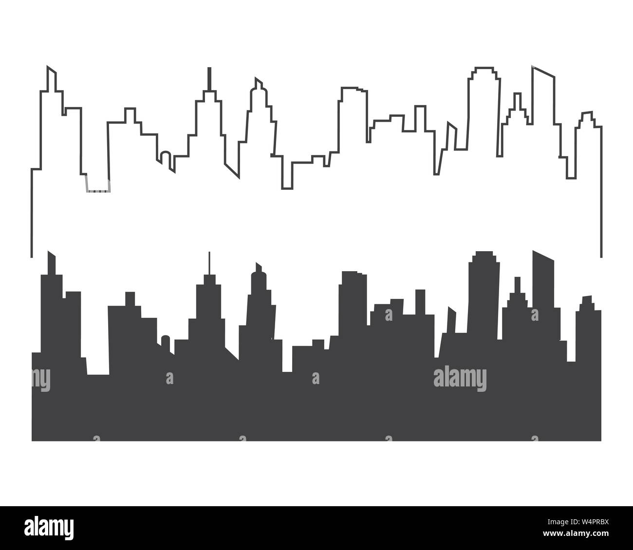 City skyline silhouette vector illustration Illustration de Vecteur