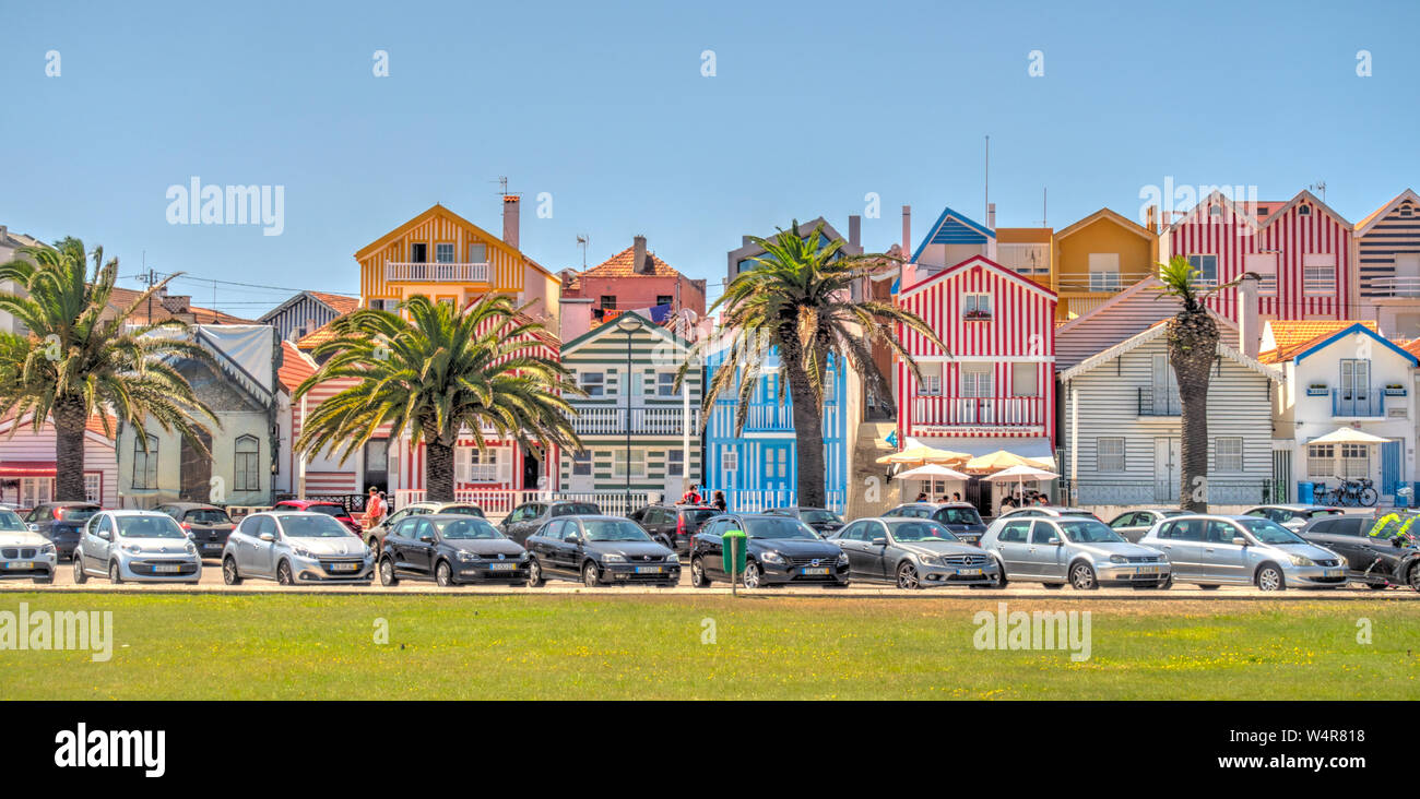 Aveiro, Portugal, Costa Nova Beach Banque D'Images