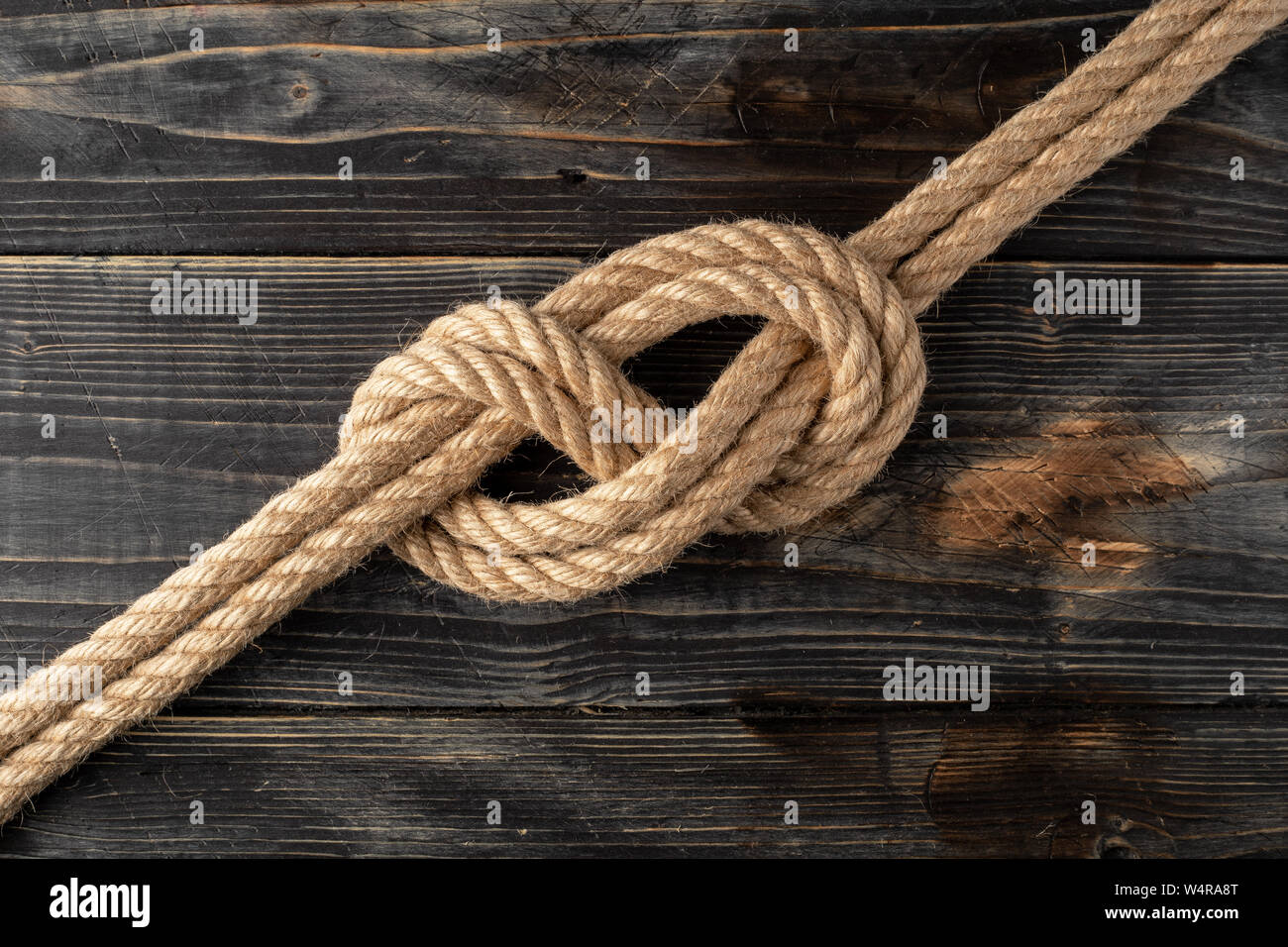 La Figure Double nœud de huit. Nœud de corde Photo Stock - Alamy