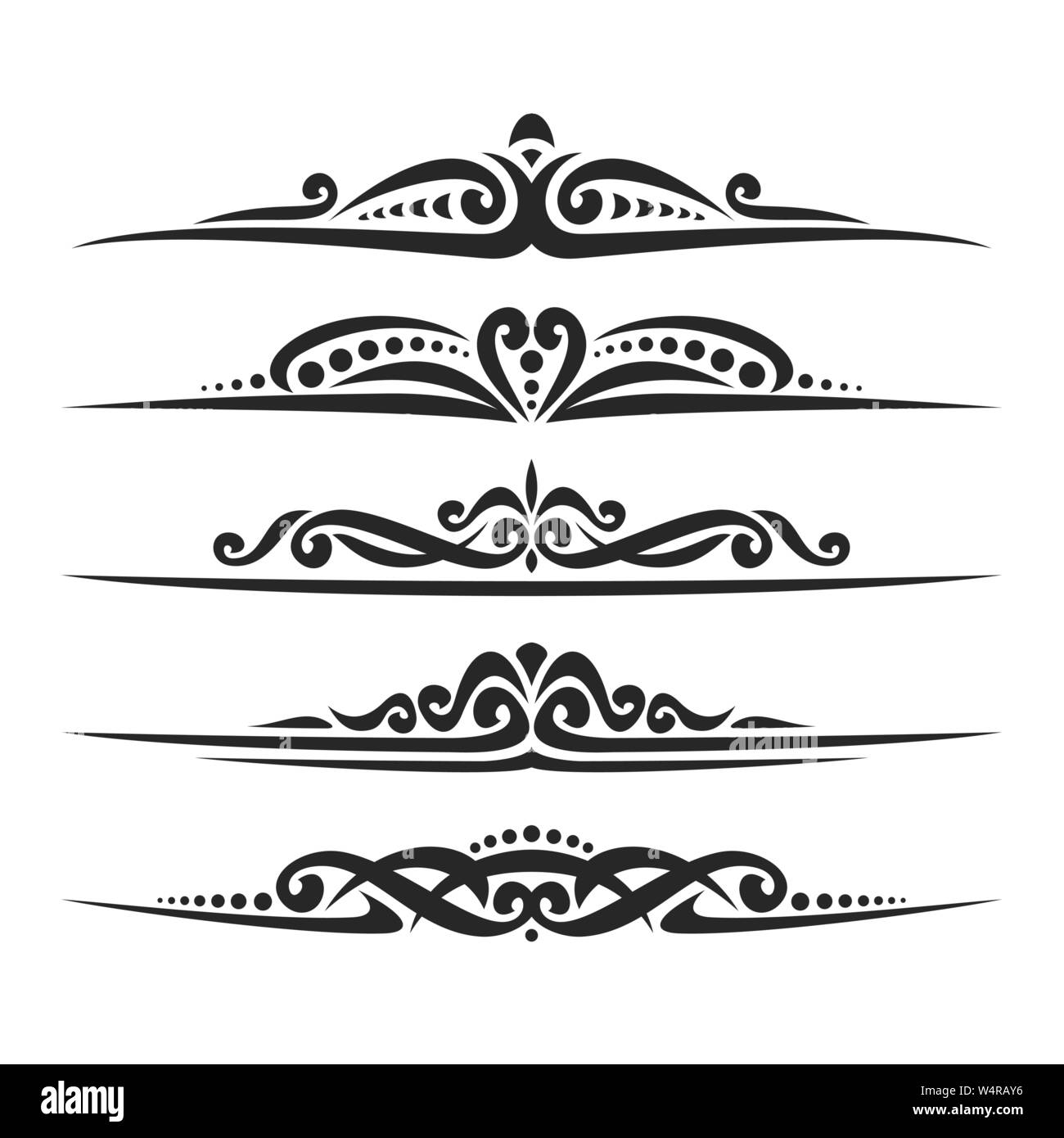 Vector set de diviseurs page noire Illustration de Vecteur