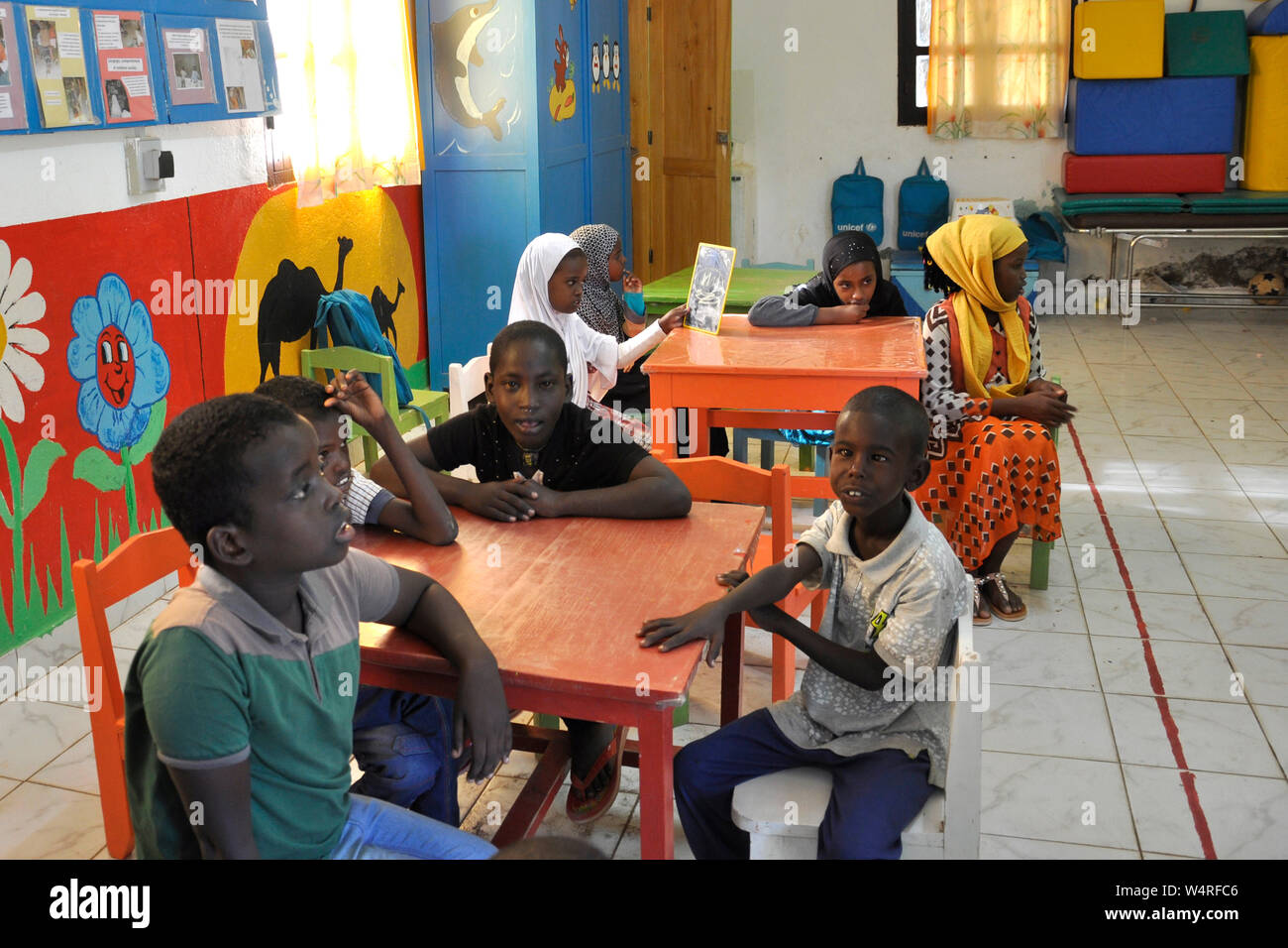 Djibouti, Ali Sabieh, école pour les enfants handicapés dans la mission catholique Banque D'Images