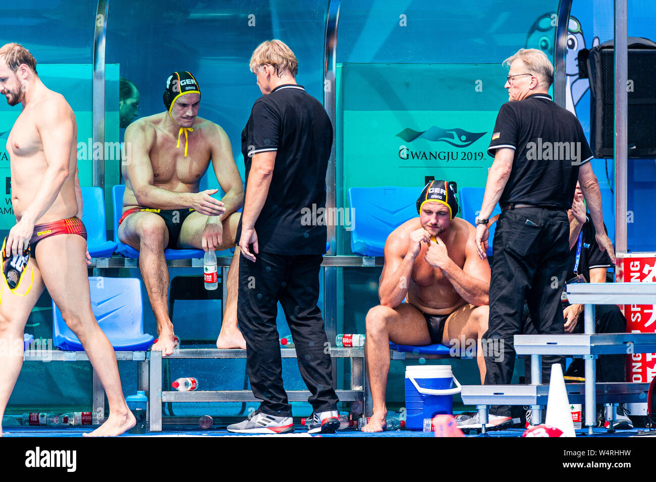 25-07-2019: WK water-polo: Serbie v Allemagne: Équipe de Gwangju Allemagne Gwangju Corée du Sud 25/07/2019 Waterpolo M41 SRB - GER 18e Championnats du monde de la FINA domaine universitaire de Nambu Orange Pictures / Deepbluemedia / Insidefoto Banque D'Images